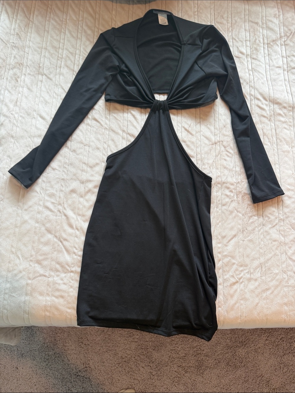 Charlotte Russe Black Long Sleeve Cutout Mini Dress NEVER WORN